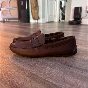 PRADA BROWN  LEATHER Men’s PENNY LOAFERS SIZE P 7 US 8